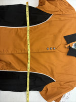 New Women’s Cumberland Orange Black Short Sleeve Button Up Large TT-68