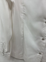 New Womens Prior Westerns White Long Sleeve Pearl Snap Button Collar Small J-60