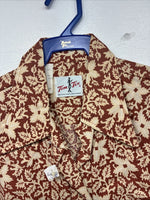 New Women’s Tem Tex Floral Design Long Sleeve Pearl Snap Size 32 MM-83