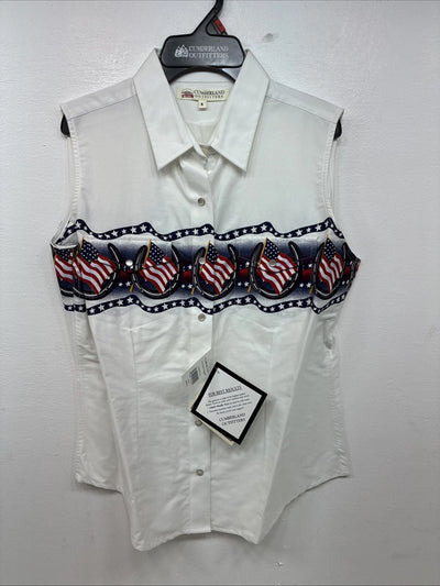 New Women’s Cumberland White Designed Short Sleeve Pearl Snap MM-70