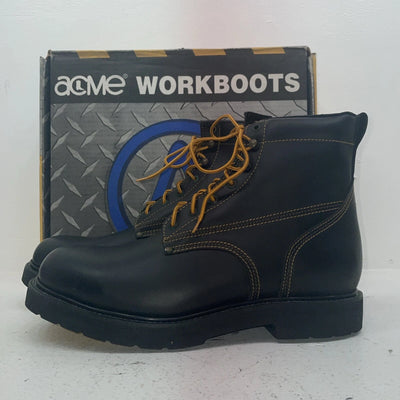 New Men’s Black Lace Up Acme Cowboy Boots. 9083 12 E W. 10-13