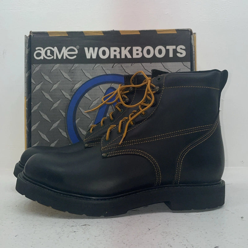 New Men’s Black Lace Up Acme Cowboy Boots. 9083 12 E W. 10-13