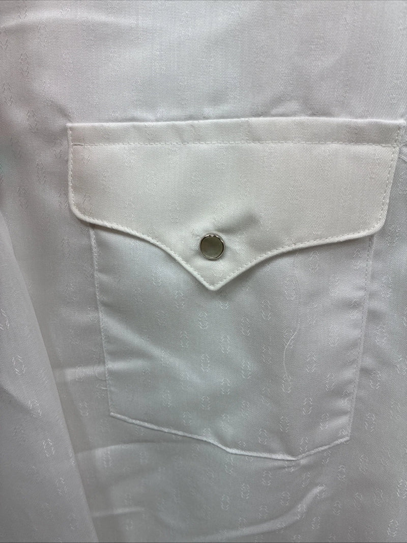 New Men’s Panhandle White Western Long Sleeve Pearl Snap 2XL E-71