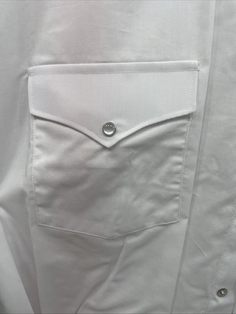 New Men’s White Horse White Long Sleeve Pearl Snap 4XL E-21