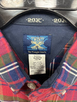 New Boys Twenty X Red Plaid Long Sleeve Pearl Snap XL DD-91