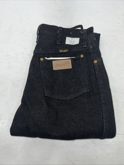 New Women’s Black Wrangler Pro Rodeo Cowboy Cut Denim Jeans. 12/34 C-25