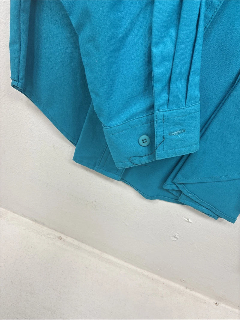 New Women’s San Angelo Blue Long Sleeve Button Up Medium MM-109