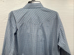 New Men’s White Horse Blue White Plaid Long Sleeve Pearl Snap XL R-71