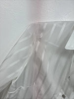 New Women’s H Bar C White Stripe Long Sleeve Pearl Snap Size 34 KK-105