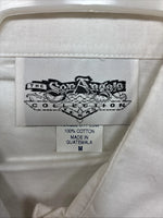 New Women’s San Angelo White Designed Long Sleeve Button Up Medium YY-105