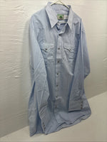 New Men’s Mesquite Light Blue Long Sleeve Pearl Snap 18 X 37 2XL E-54