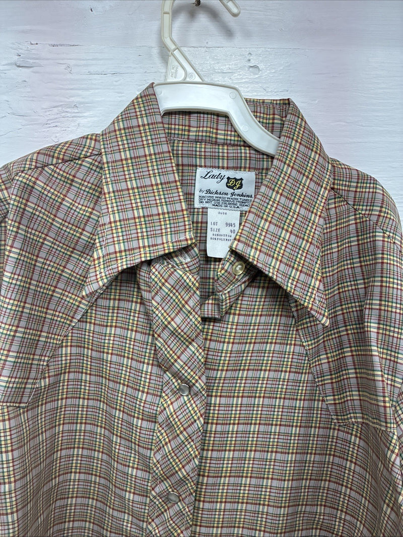 New Men’s Dickson Genkins Multiple Color Plaid Long Sleeve Pearl Snap Small J-55