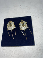 New Women’s Montana Silversmiths Aztec Black Silver Gold Dangle Earrings. F-24