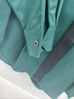 New Teens Longhorn Green Black Death Long Sleeve Button Up Large V-83