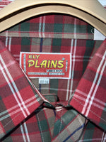 New Men’s Red Plaid ELY Plains Long Sleeve Pearl Snap Shirt. 16.5x34 L S-11