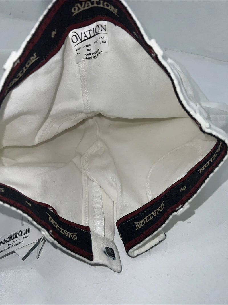 New Women’s White Ovation English Classic F/S Breeches. 28 R C-31