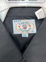 New Women’s Country Charmers Black Deigned Long Sleeve Pearl Snap CL II-65