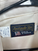New Men’s Panhandle Slim Golden Stripe Long Sleeve Pearl Snap 15.5 Medium K-98