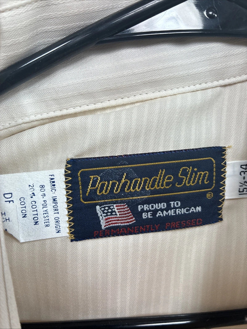 New Men’s Panhandle Slim Golden Stripe Long Sleeve Pearl Snap 15.5 Medium K-98