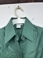 New Woman Dickson Jenkins Green Long Sleeve Pearl Snap Size 32 KK-70