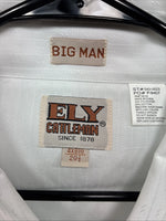 New Men’s ELY Cattleman White Short Sleeve Stripe Pearl Snap 20.5 4XL H-61