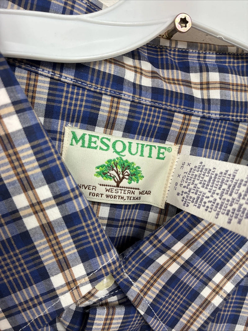 New Men’s Mesquite Blue Flannel Long Sleeve Pearl Snap 20 X 36 4XL  H-62