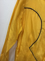 New Women’s Pioneer Wear Yellow Blue Long Sleeve Button Up Medium YY-77