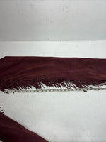 New Burgundy Congress Leather Show Chaps With Fringe Adjustable Waist 42” N-35