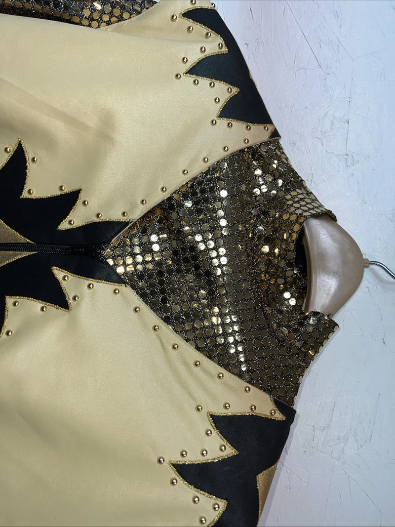 New Women’s 1849 Authentic Ranchwear Gold Cow Shirt And Vest 3X UU-6
