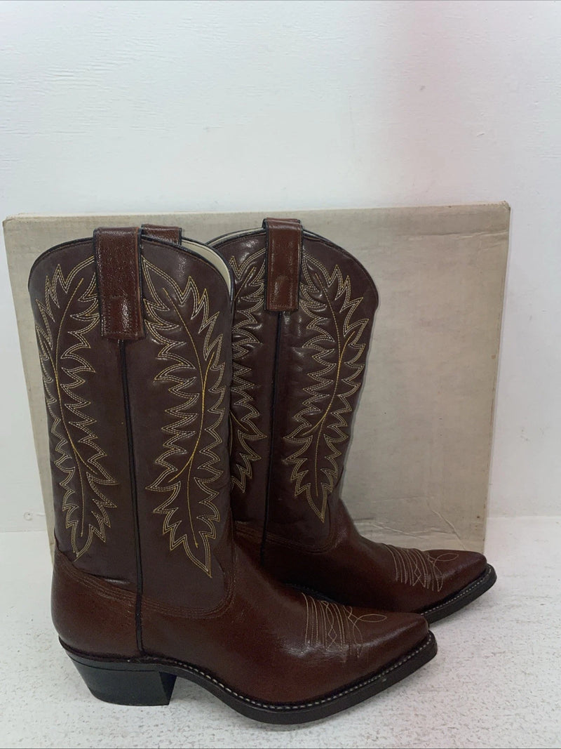 New Men’s Brown Texas Brand Cowboy Boots. 5211 7.5 7 1/2 D. 1-91