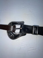 New Black Genuine Leather Nocona Silver Pendent 32” Belt #K411 Z-149