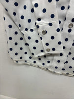New Women’s Dickson Jenkins Blue Polkadot Long Sleeve Pearl Snap Size 30 MM-58