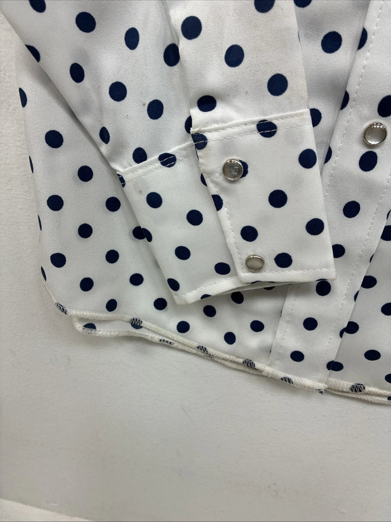 New Women’s Dickson Jenkins Blue Polkadot Long Sleeve Pearl Snap Size 30 MM-58