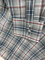 New Men’s ELY Cattleman Gray Multiple Flannel Long Sleeve Pearl Snap 2XL F-62