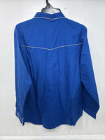 New Women’s Western Express Blue Designed Long Sleeve Pearl Snap 2XL GG-20