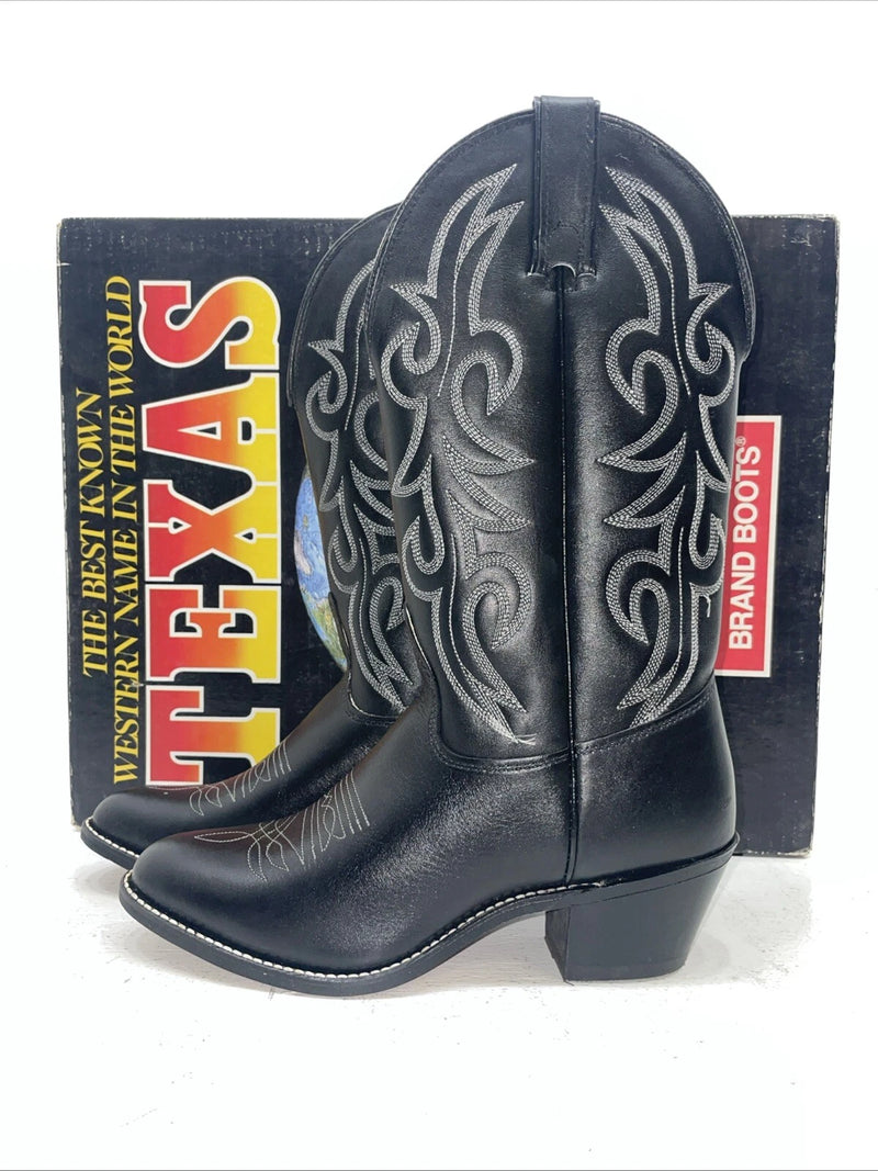New Women’s Black Texas Brand Cowboy Boots. 4970 7 M. 18-114
