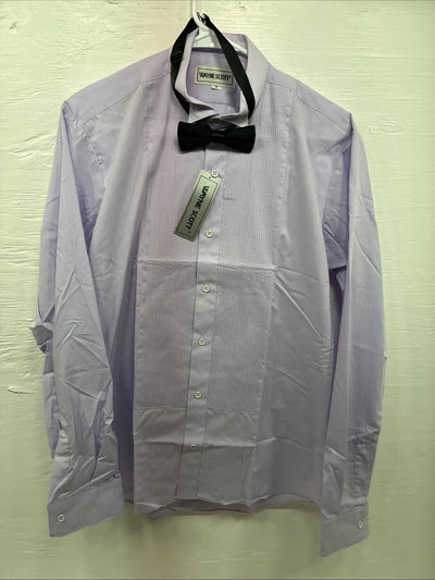 New Wayne Scott Purple Long Sleeve Bottom Up English Shirt Medium X-95