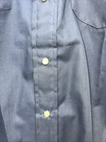 New Men’s Western Short Works Blue Long Sleeve Pearl Snap 14.5 X 33 Small A-197