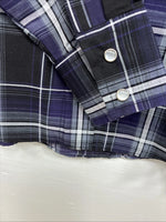 New Kids ELY Cattleman Purple Plaid Long Sleeve Pearl Snap Medium DD-28