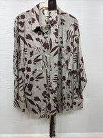 New Men’s H Bar C Brown Design  Long Sleeve Pearl Snap Medium With Belt K-20