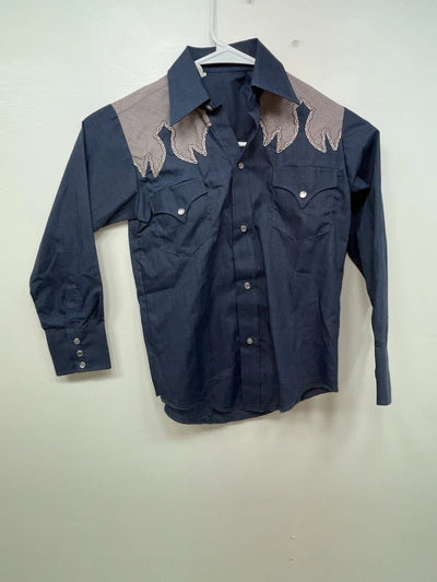 New Women’s Blue Long Sleeve Button Up Shirt 3B-108