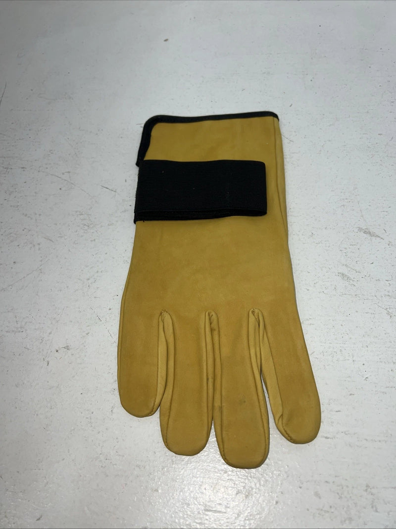 New Tough 1 Yellow Soft Cowhide Rodeo Bronc Glove Large #58-5900 FF-1