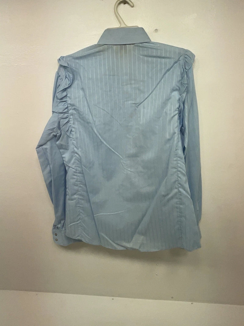 New Women’s Blue Ely Long Sleeve Pearl Snap Shirt M #14119 3B-22