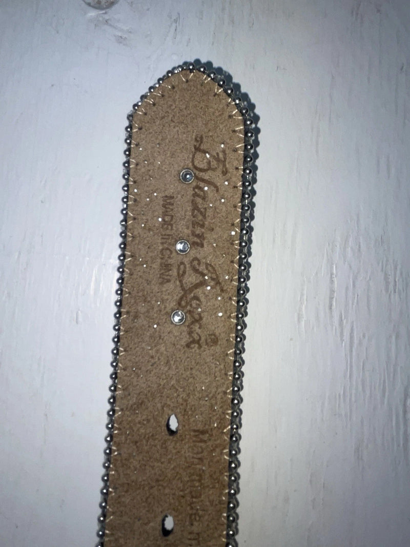 New Black Genuine Leather Blazin Roxx Silver Bling Cross S Belt #N3510401 Z-103