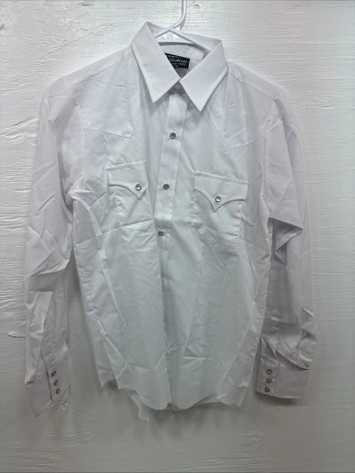 New Men’s Champion Western White Long Sleeve Pearl Snap 16 Large DD-42