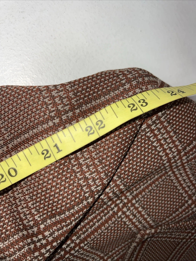 New Men’s Tanbark Red Plaid Suit Jacket 48R #720 X-601