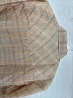New Men’s ELY Cattleman Orange Plaid Long Sleeve Pearl Snap Large AA-113