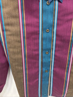 New Women’s Panhandle Slim Multicolor Stripe Long Sleeve Pearl Snap Size 10 MM-8