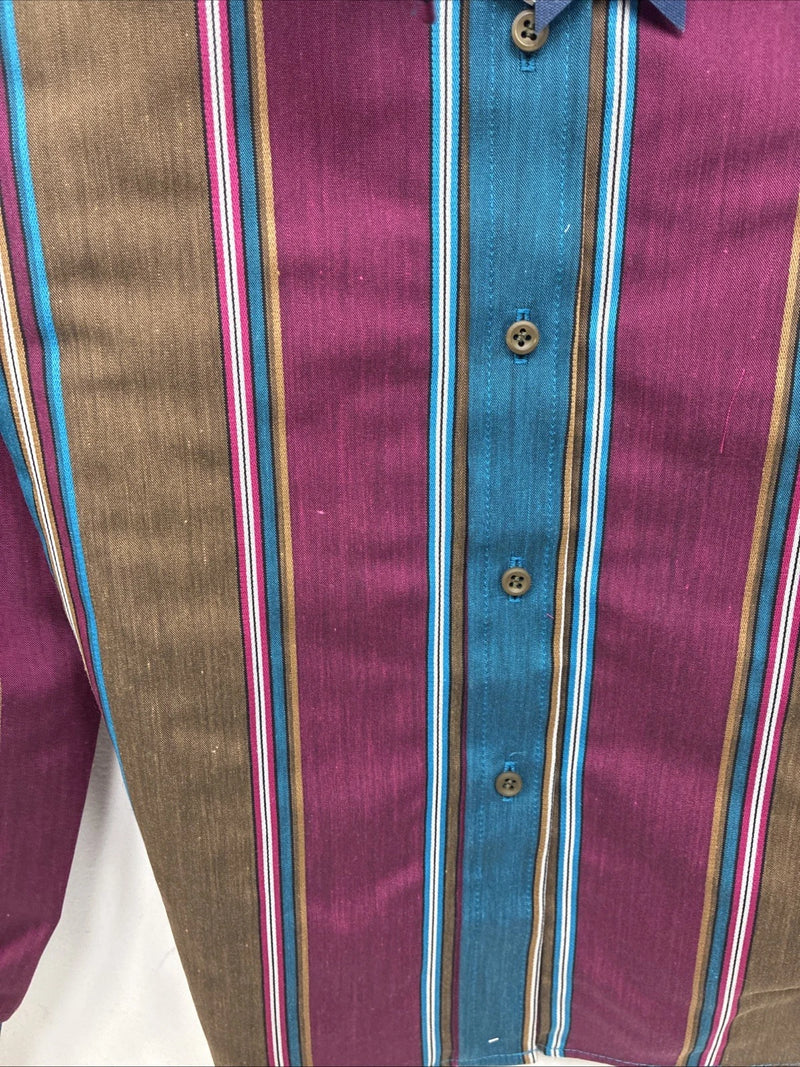 New Women’s Panhandle Slim Multicolor Stripe Long Sleeve Pearl Snap Size 10 MM-8