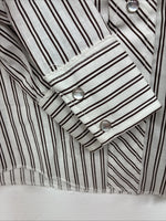 New Kids Kangaroo Brown Stripe long Sleeve Pearl Snap Size 8 DD-136